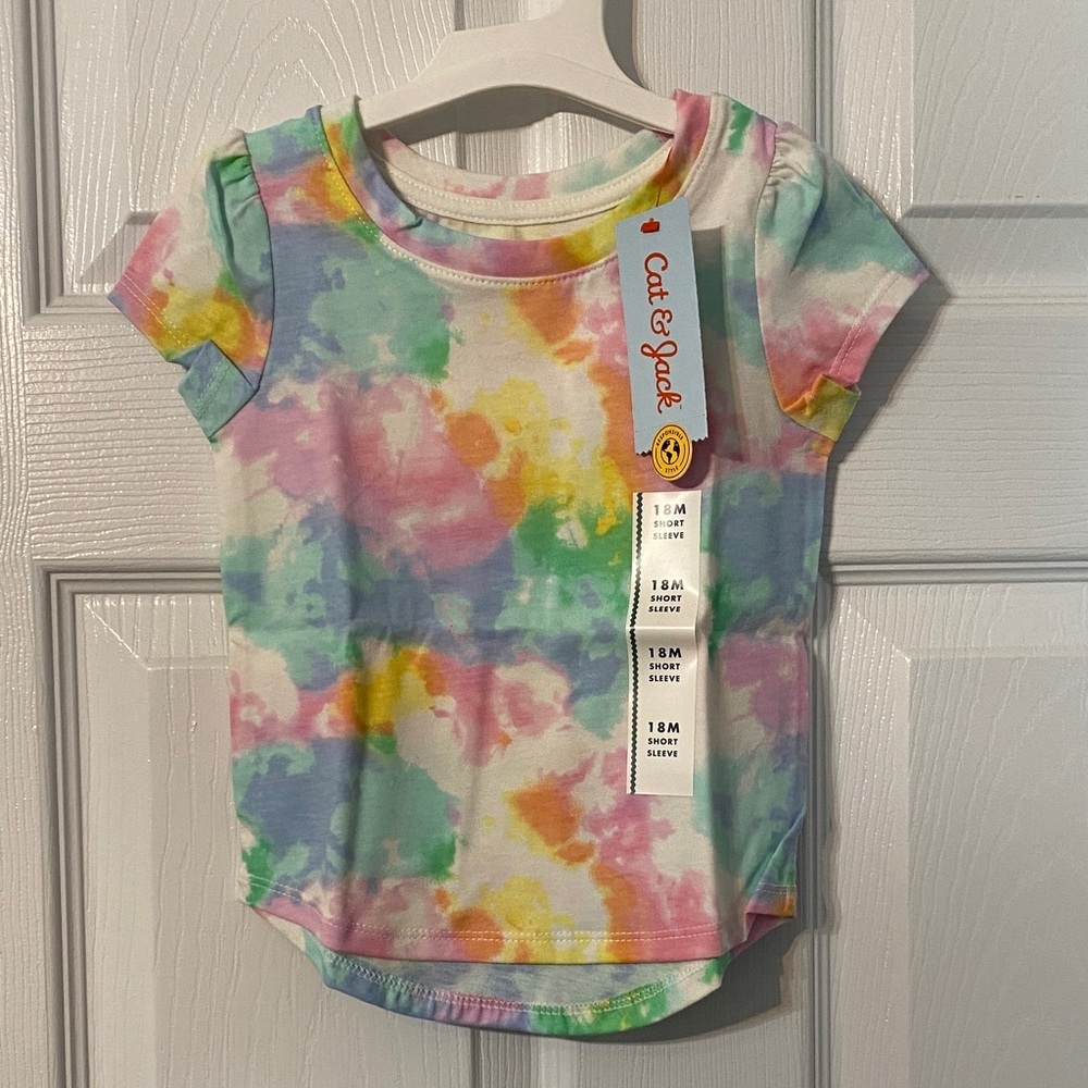 Cat & Jack Girls  Colorful Tie-Dye T-Shirt Size 18 months NWT